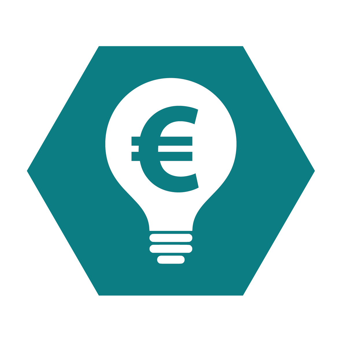 A light bulb icon that has euro sign in it to describe starting a business.